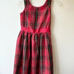 girls plaid taffeta Christmas winter dress
